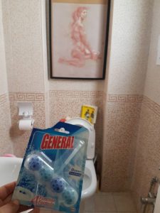 produit WC propre, bloc cuvette